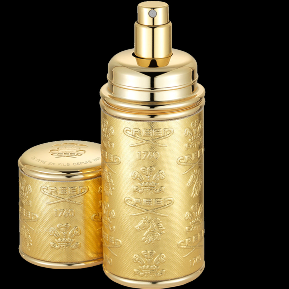 gold with gold trim pocket atomizer