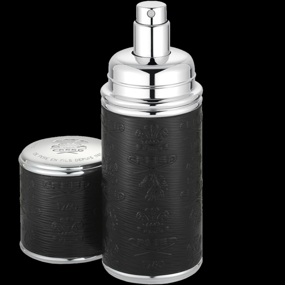 black with silver trim pocket atomizer